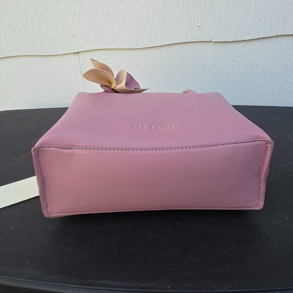 NWT Ted Baker London Poppy Rose Flower pink leather crossbody or top handle bag - Picture 6 of 8
